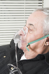 Image showing senior with oxygen mask