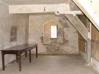 Image showing castle internal, table, bare room