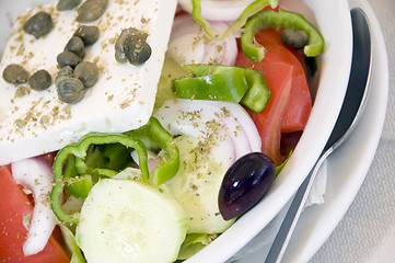 Image showing Greek salad with feta cheese