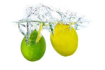 Image showing citrus fruit splashing