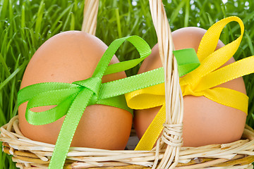 Image showing basket with easter eggs