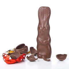 Image showing easter bunny with cracked egg