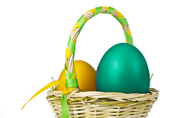 Image showing basket with easter eggs