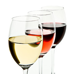 Image showing three wine glasses