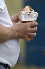 Image showing Beer, burger, belly