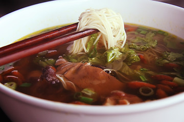 Image showing Asian noodle soup