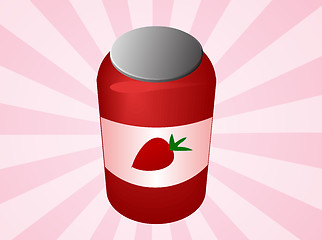 Image showing Strawbery jam jar