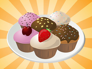 Image showing Assorted cupcakes