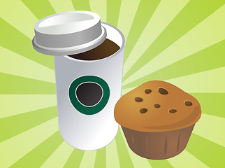 Image showing Coffee and muffin