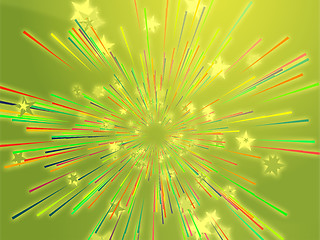 Image showing Bursting flying stars illustration