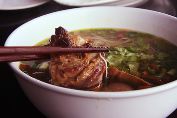 Image showing Asian noodle soup