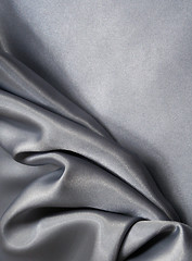 Image showing Smooth elegant grey silk as background 