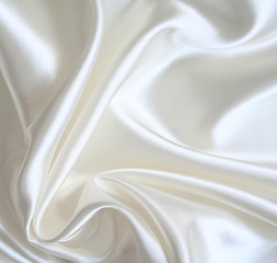 Image showing Smooth elegant white silk background 