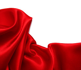 Image showing Smooth Red Silk as background 