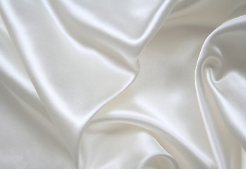 Image showing Smooth elegant white silk as background 