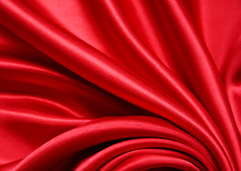 Image showing Smooth Red Silk as background 