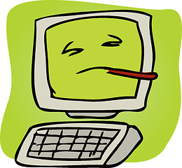 Image showing Sick computer