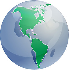 Image showing Map of the Americas on globe  illustration