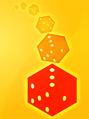 Image showing Rolling red dice illustration