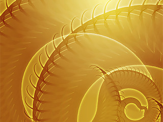 Image showing Swirling spiral fronds abstract