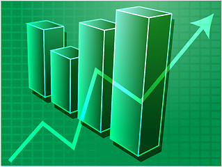 Image showing Financial barchart illustration