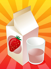 Image showing Strawberry milk