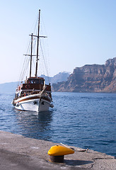 Image showing Schooner at Athinias, Santorini