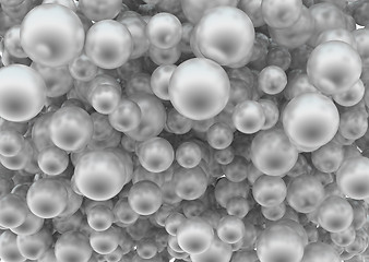 Image showing Large group of grey orbs or pearls