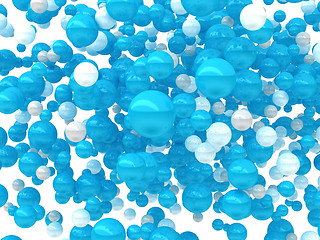 Image showing Abstract blue and white balls isolated 