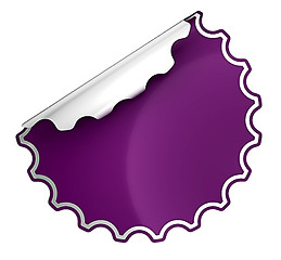 Image showing Purple round bent sticker or label 