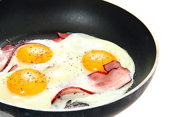 Image showing smoked meat and eggs i