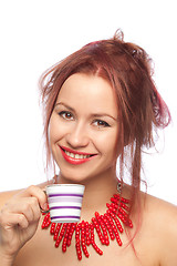 Image showing morning coffee with smile