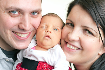 Image showing Excited Parents with a Newborn Baby