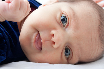 Image showing Cute Little Newborn Baby Smiling