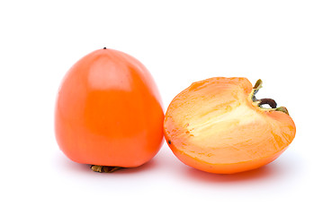 Image showing Whole persimmon and half 