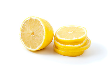 Image showing Lemon half and slices
