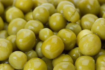 Image showing Background of conserved green peas