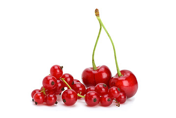 Image showing Redcurrants and cherries