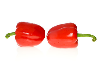 Image showing Two red sweet peppers