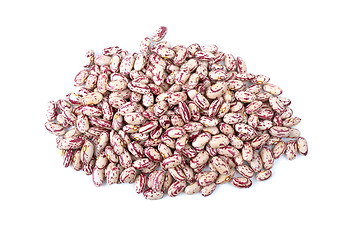 Image showing Pile of white-red spotty haricot beans