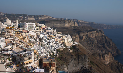 Image showing Evening light on Fira, Santorini