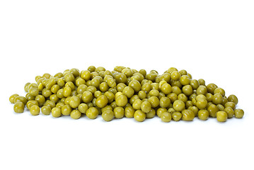 Image showing Small pile of conserved green peas