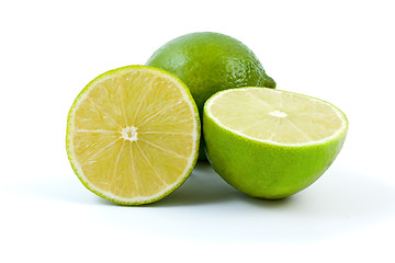 Image showing Limes. Whole and halves