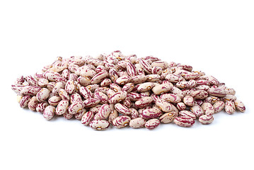 Image showing Pile of white-red spotty haricot beans