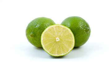 Image showing Limes. Whole and half