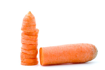 Image showing Half of carrot and few slices