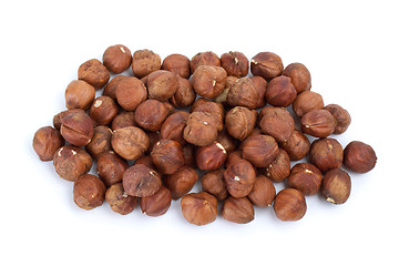 Image showing Small pile of hazelnuts