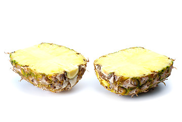 Image showing Two pineapple halves