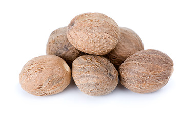 Image showing Close-up shot of few nutmegs