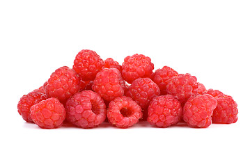 Image showing Pile of raspberries